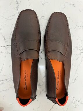 Santoni Kacy Brown Leather Driver